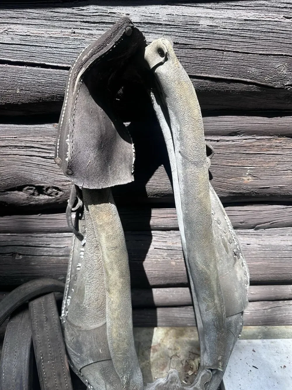 Vintage Leather Mule / Horse Collar Western Country Primitive Rustic